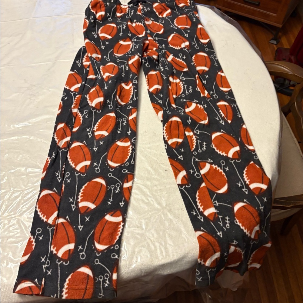 Croft & Barrow Kids Pajama Bottoms - Orange and Black Football Print